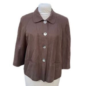 J. Jill Silk Women’s Silk Linen Blend Swing Jacket PM Adjustable Back Tie